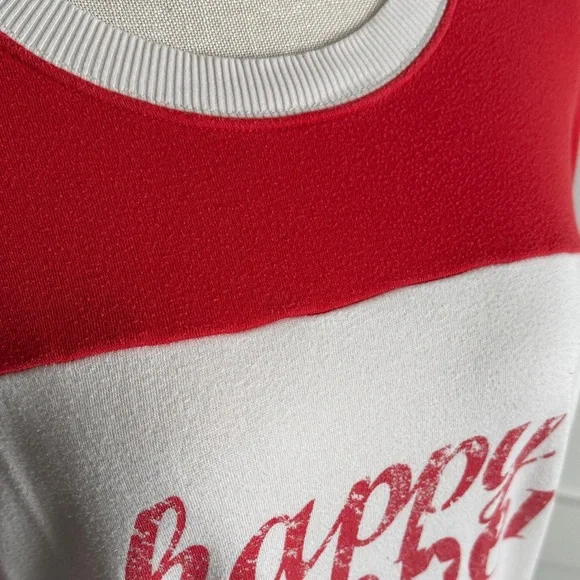 Aerie Red and White “Happy Camper” Crew Neck Sweater - Picture 5 of 9